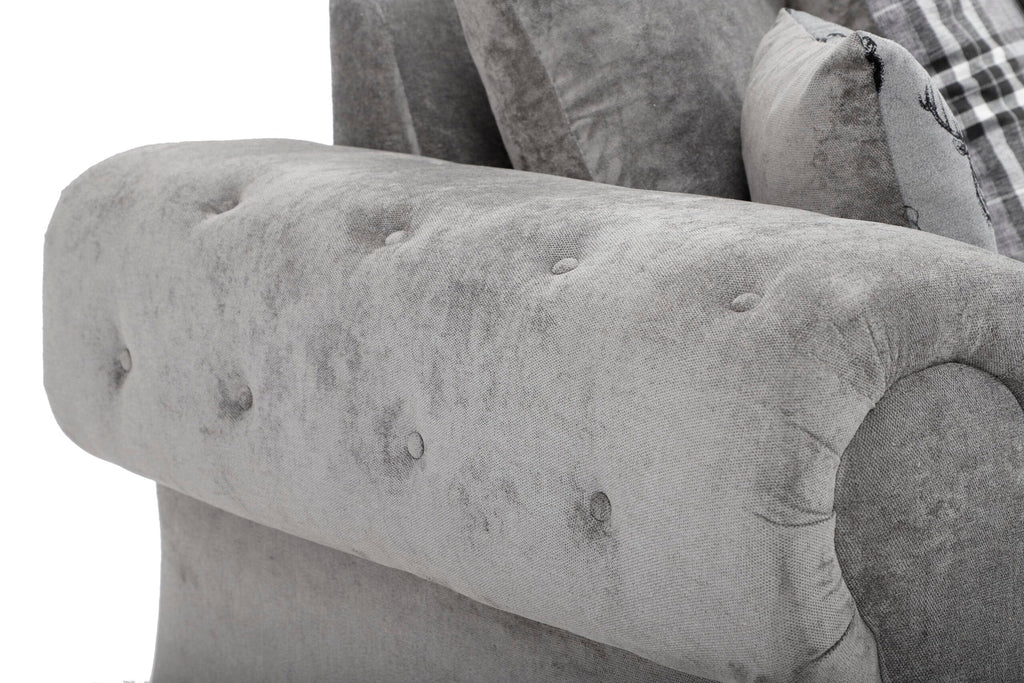 LZM Verona Sofa |1 Seater 3 Seater Corner Sofa | Grey Fabric Sofa | Living Room | Warranty Included (2 Seater)