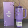 Stanley Quencher H2.0 FlowState Tumbler 40oz – Purple Butterfly Limited Edition with Straw