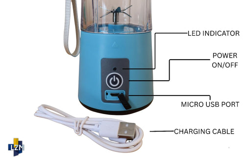 LZM Portable Personal Blender, Rechargeable Smoothie Maker, 380ml USB Recharable Juicer Cup for Shake, Protein Drinks, Travel Gym & Home