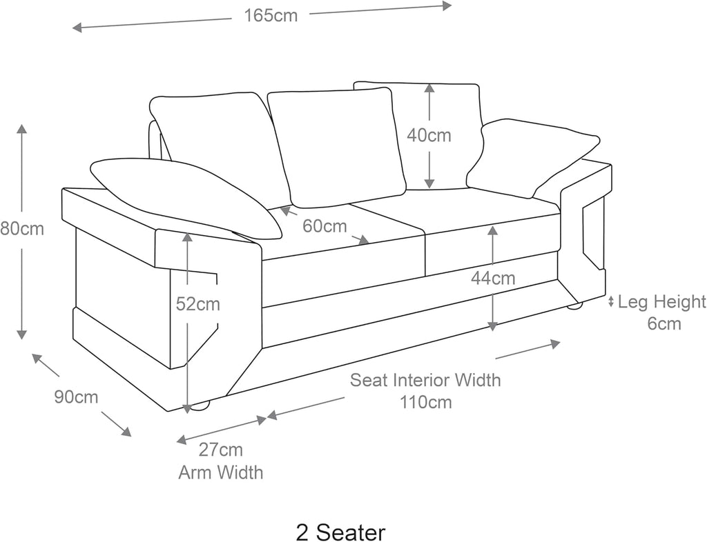 LZM Dino Sofa 3 Seater 2 Seater Upholstered Combination Fabric Black Grey