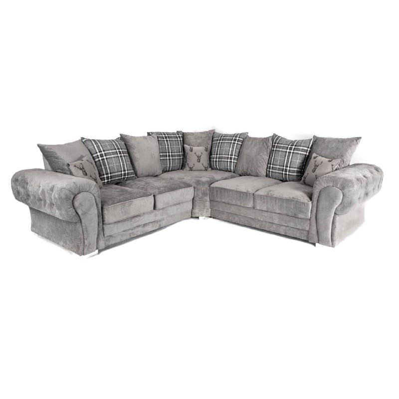 LZM Verona Sofa |1 Seater 3 Seater Corner Sofa | Grey Fabric Sofa | Living Room | Warranty Included (2 Seater)