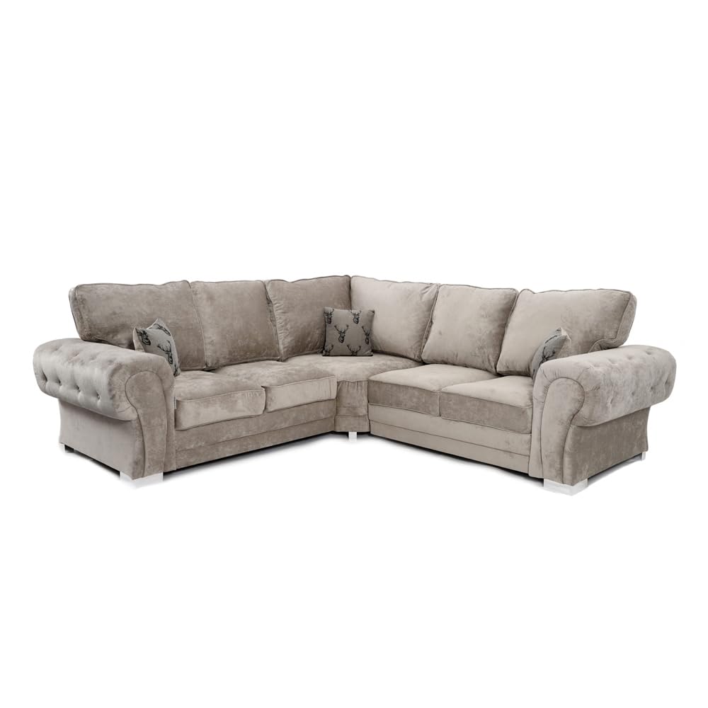 LZM Verona Sofa |1 Seater 3 Seater Corner Sofa | Grey Fabric Sofa | Living Room | Warranty Included (2 Seater)