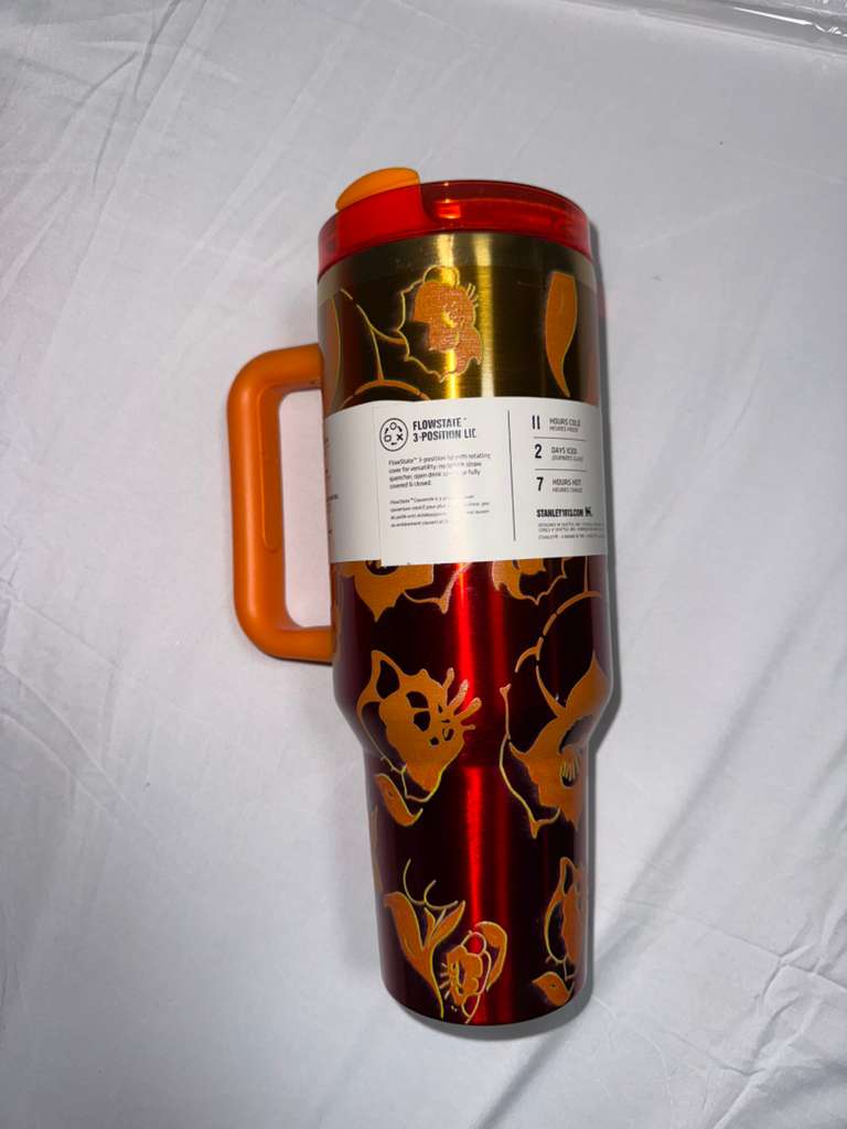 Stanley x KaFOLG Quencher H2.0 FlowState Tumbler 40 oz (1.18L) – Red Floral Limited Edition with Handle & Straw