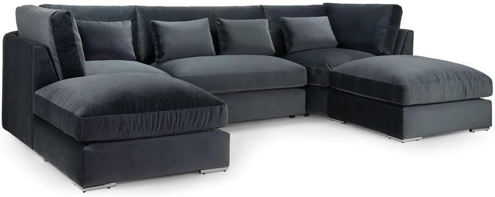 Modern U-Shaped Sectional Sofa, Living Room Couch