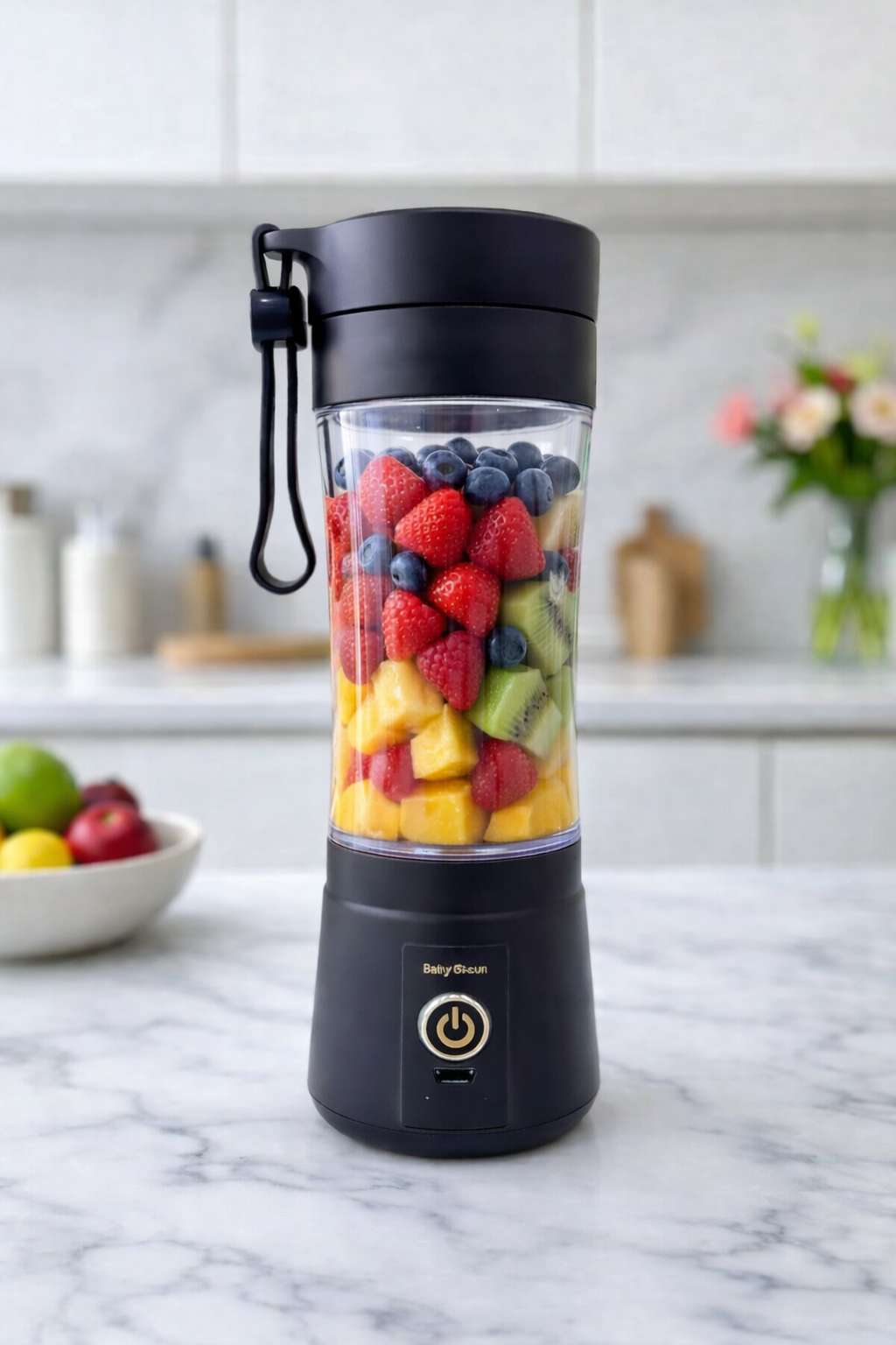 LZM Portable Personal Blender, Rechargeable Smoothie Maker, 380ml USB Recharable Juicer Cup for Shake, Protein Drinks, Travel Gym & Home