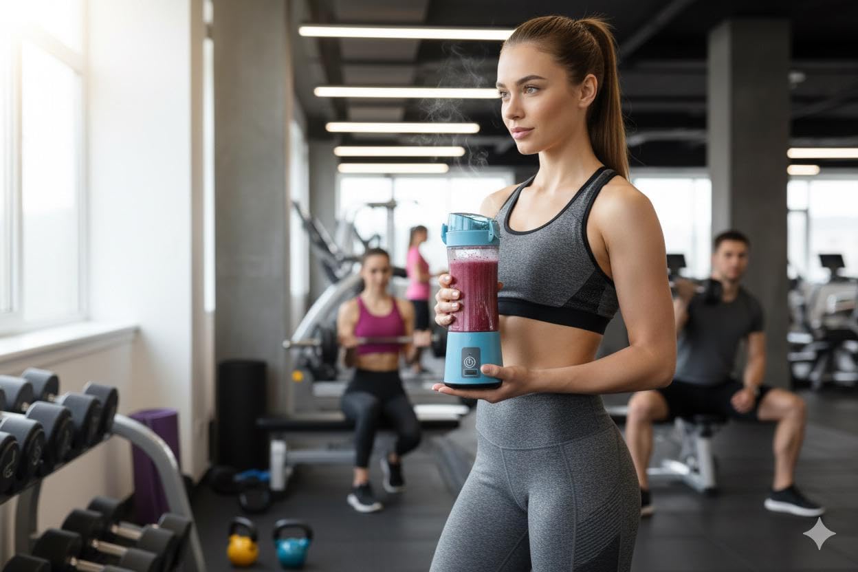 LZM Portable Personal Blender, Rechargeable Smoothie Maker, 380ml USB Recharable Juicer Cup for Shake, Protein Drinks, Travel Gym & Home