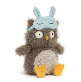 Cute Sleepy Owl Plush Toy with Bunny Sleep Mask – Soft Stuffed Animal Doll