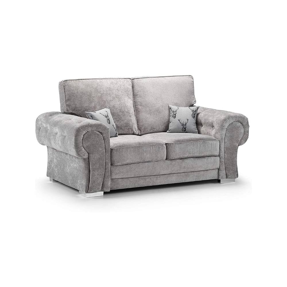 LZM Verona Sofa |1 Seater 3 Seater Corner Sofa | Grey Fabric Sofa | Living Room | Warranty Included (2 Seater)