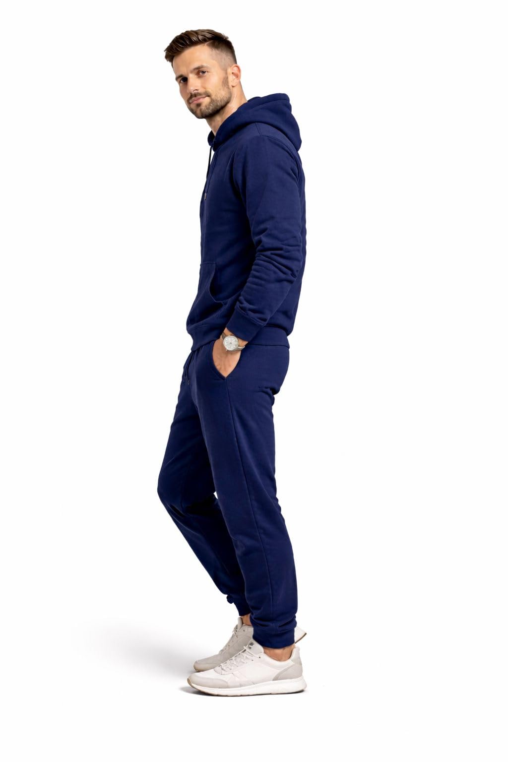 Mens Tracksuit Set - Fleece Hooded Sweatshirt Pullover Hoodie, Long Sleeve Plain 2Pc Top and Jogging Bottoms Full set Casual Sports Athletic Wear