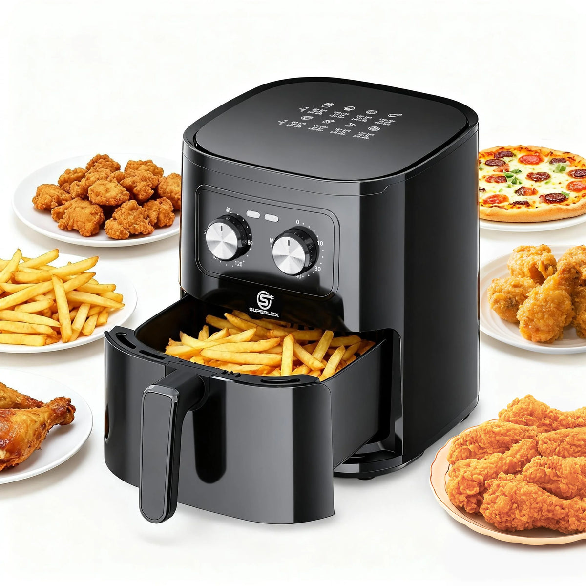 SUPERLEX 5L Air Fryer with Smart Touch Display & 8 Preset Modes (1500W)