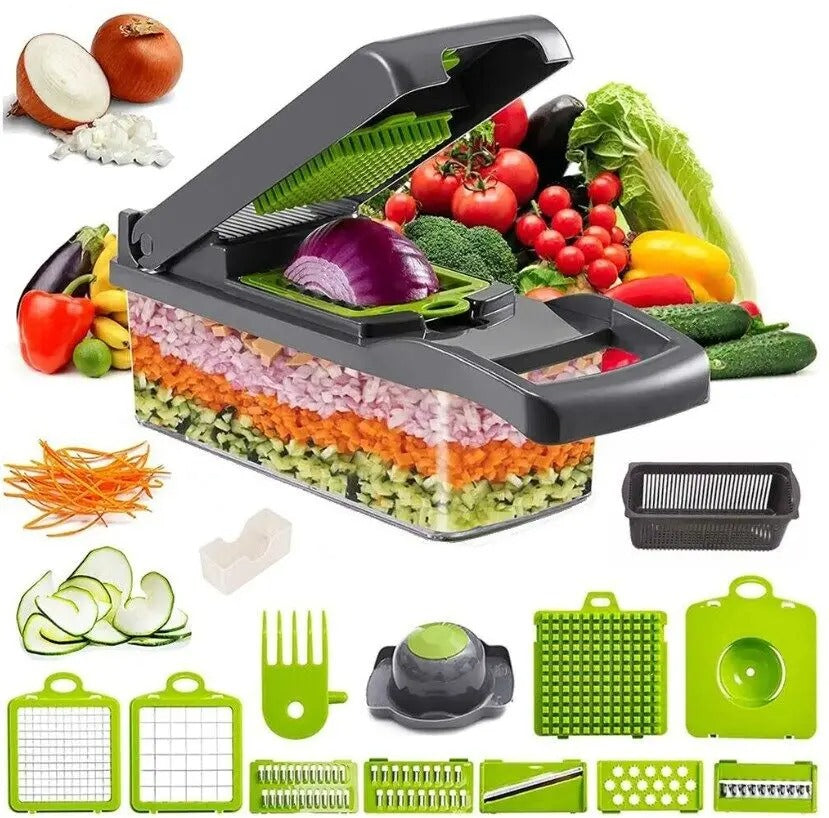 16-in-1 Multifunctional Vegetable Chopper & Mandoline Slicer