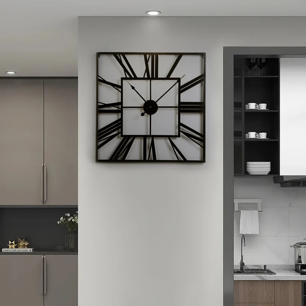 Modern Silent Square Metal Wall Clock 60cm