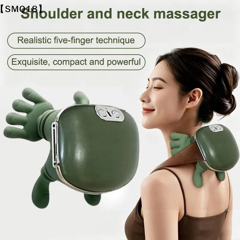 Electric Bionic Finger Shoulder & Neck Massager - Cordless Heating Relief.
