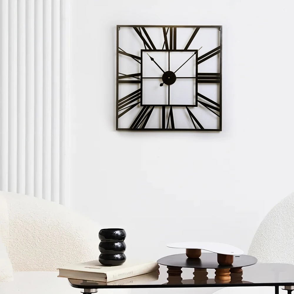 Modern Silent Square Metal Wall Clock 60cm