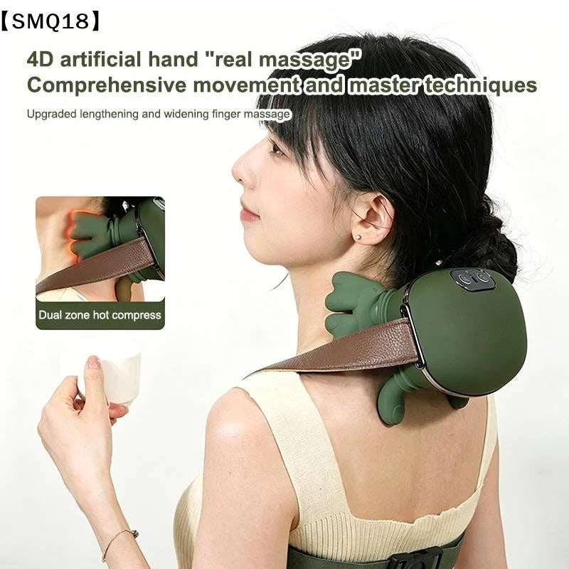 Electric Bionic Finger Shoulder & Neck Massager - Cordless Heating Relief.
