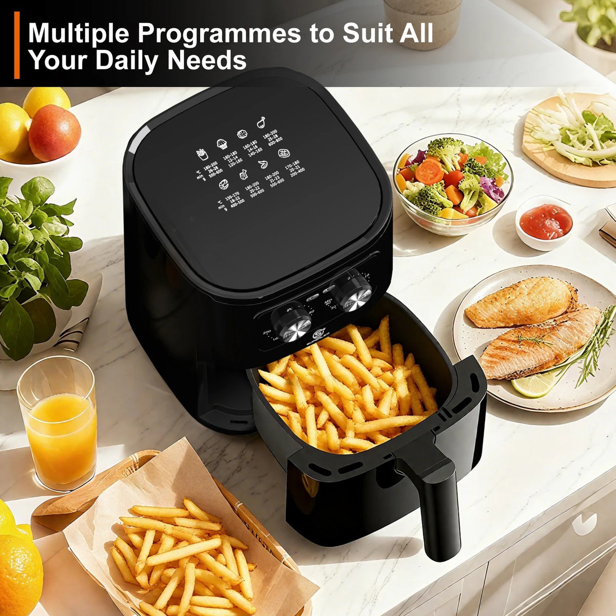 SUPERLEX 5L Air Fryer with Smart Touch Display & 8 Preset Modes (1500W)