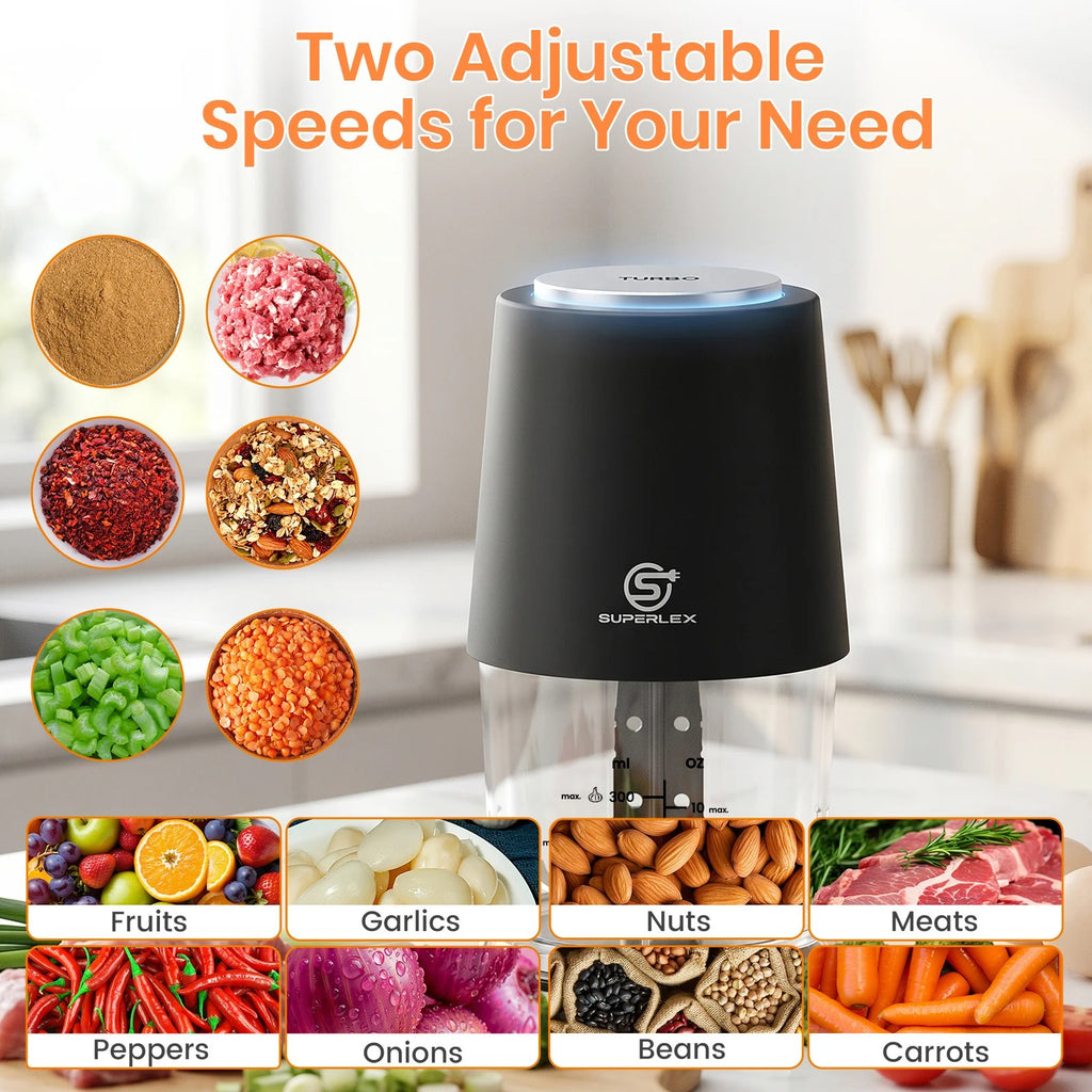 4-in-1 Portable Electric Mini Food Chopper & Processor (500ml)