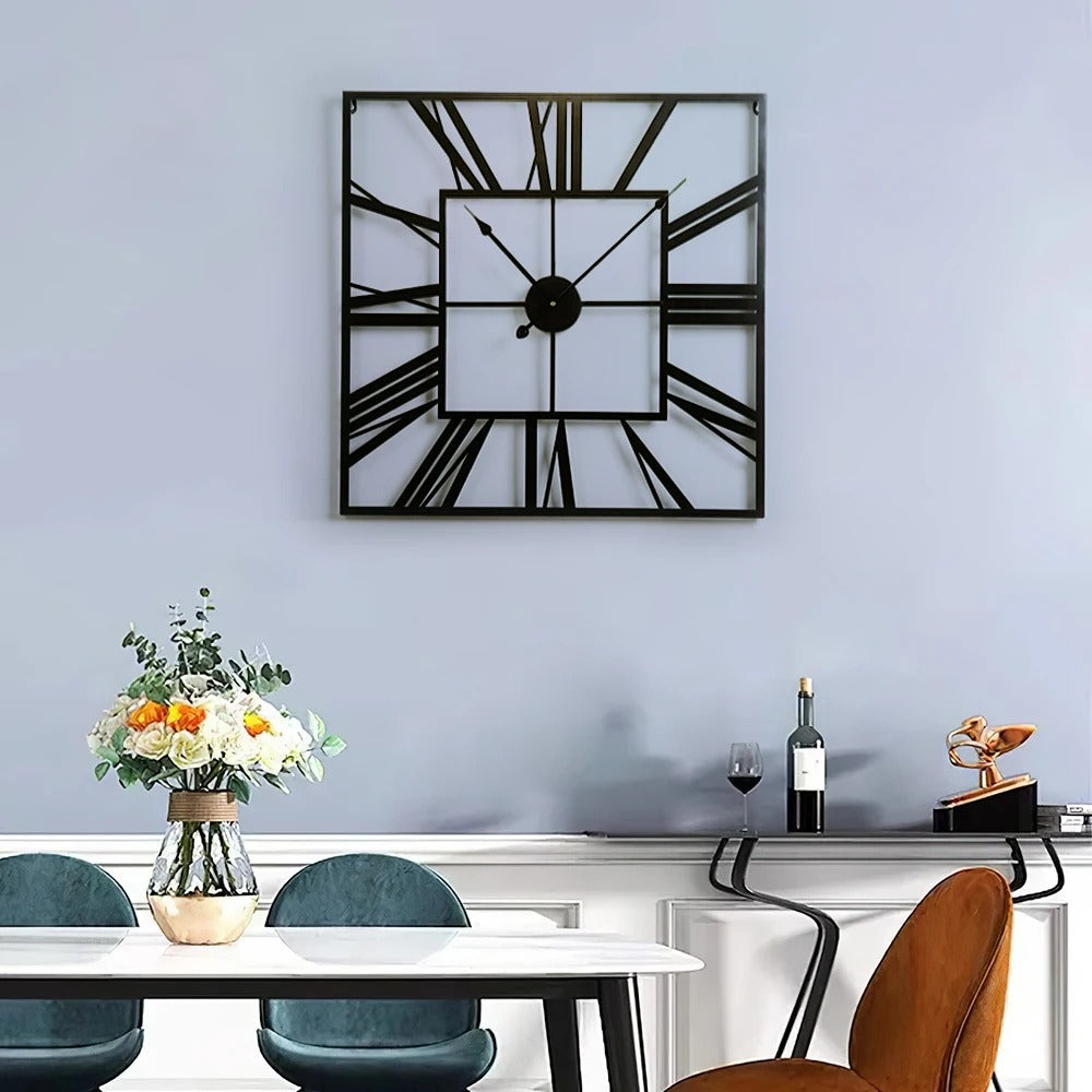 Modern Silent Square Metal Wall Clock 60cm