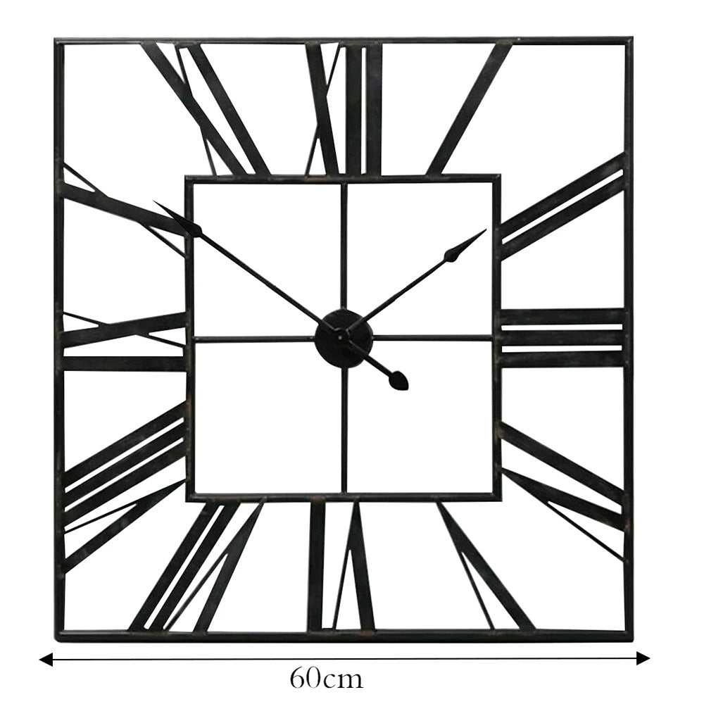Modern Silent Square Metal Wall Clock 60cm