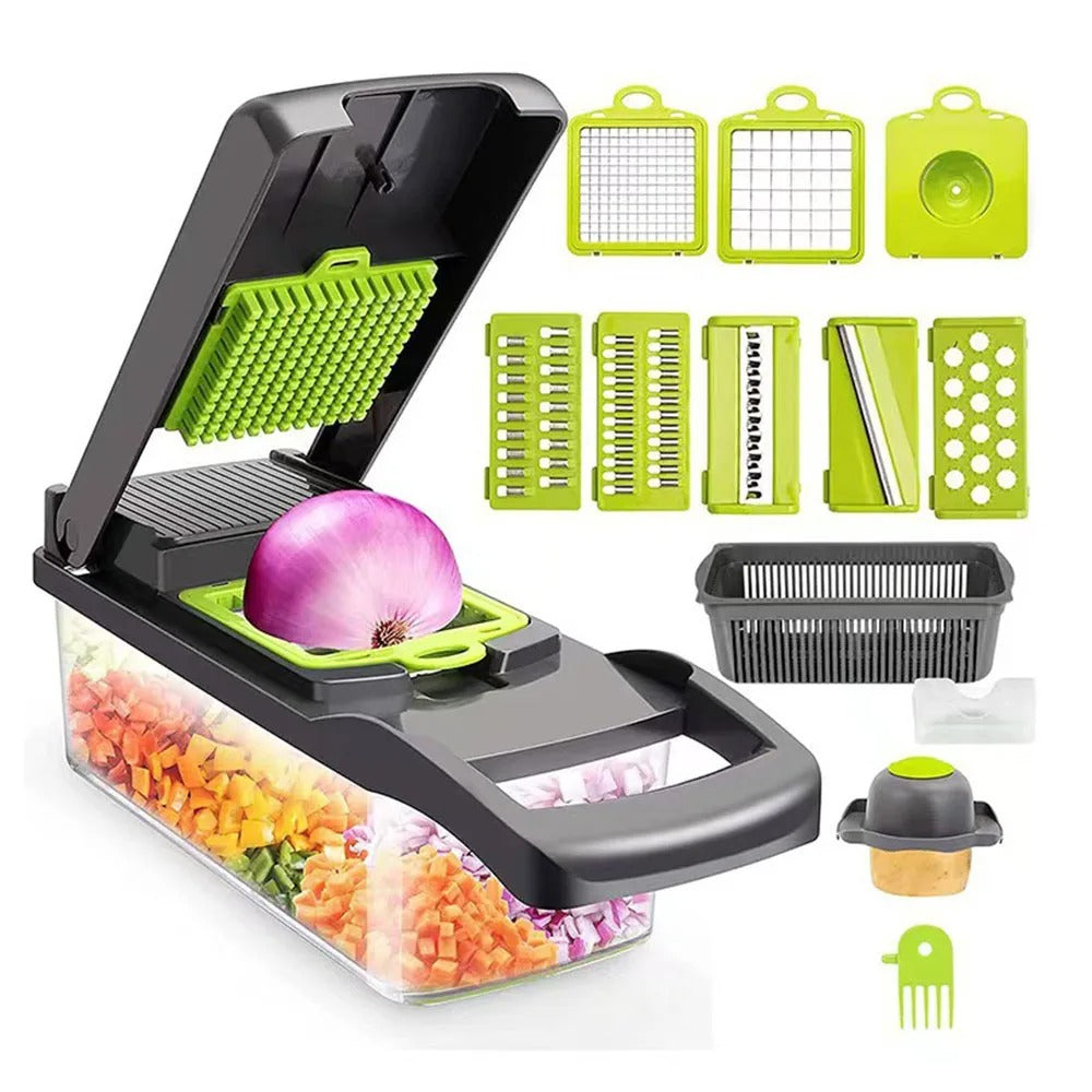 16-in-1 Multifunctional Vegetable Chopper & Mandoline Slicer