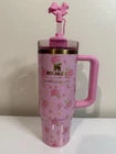 Stanley x LoveShackFancy 40 oz Quencher H2.0 FlowState Tumbler – Pink Floral Limited Edition with Handle & Straw