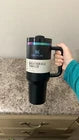 Stanley The Quencher H2.0 FlowState 40 oz Black Insulated Stainless Steel Tumbler with Handle & Straw