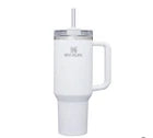 Stanley The FlowState Quencher H2.0 Tumbler 40 oz White Limited Edition Insulated Stainless Steel Travel Mug with Handle & Straw