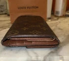 Louis Vuitton Monogram Canvas Long Wallet Brown Snap Closure Women's Wallet