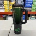 Stanley Quencher H2.0 FlowState 40 oz Insulated Tumbler – Forest Green Stainless Steel Travel Mug with Handle & Straw