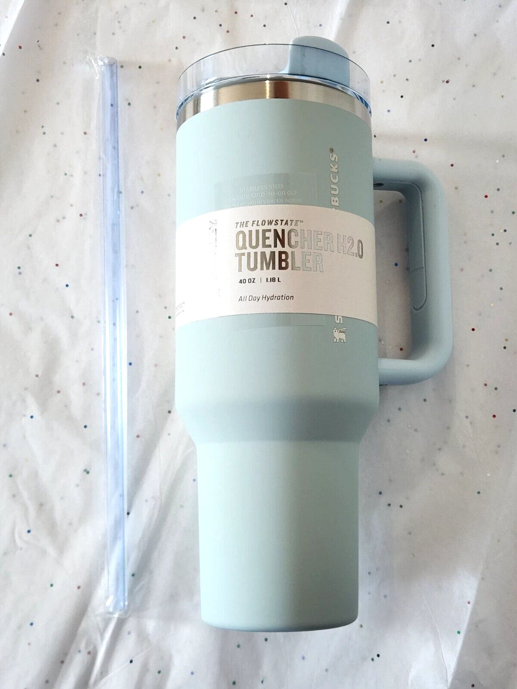 Starbucks Quencher H2.0 Tumbler 40oz – Insulated Travel Cup with Handle & Straw