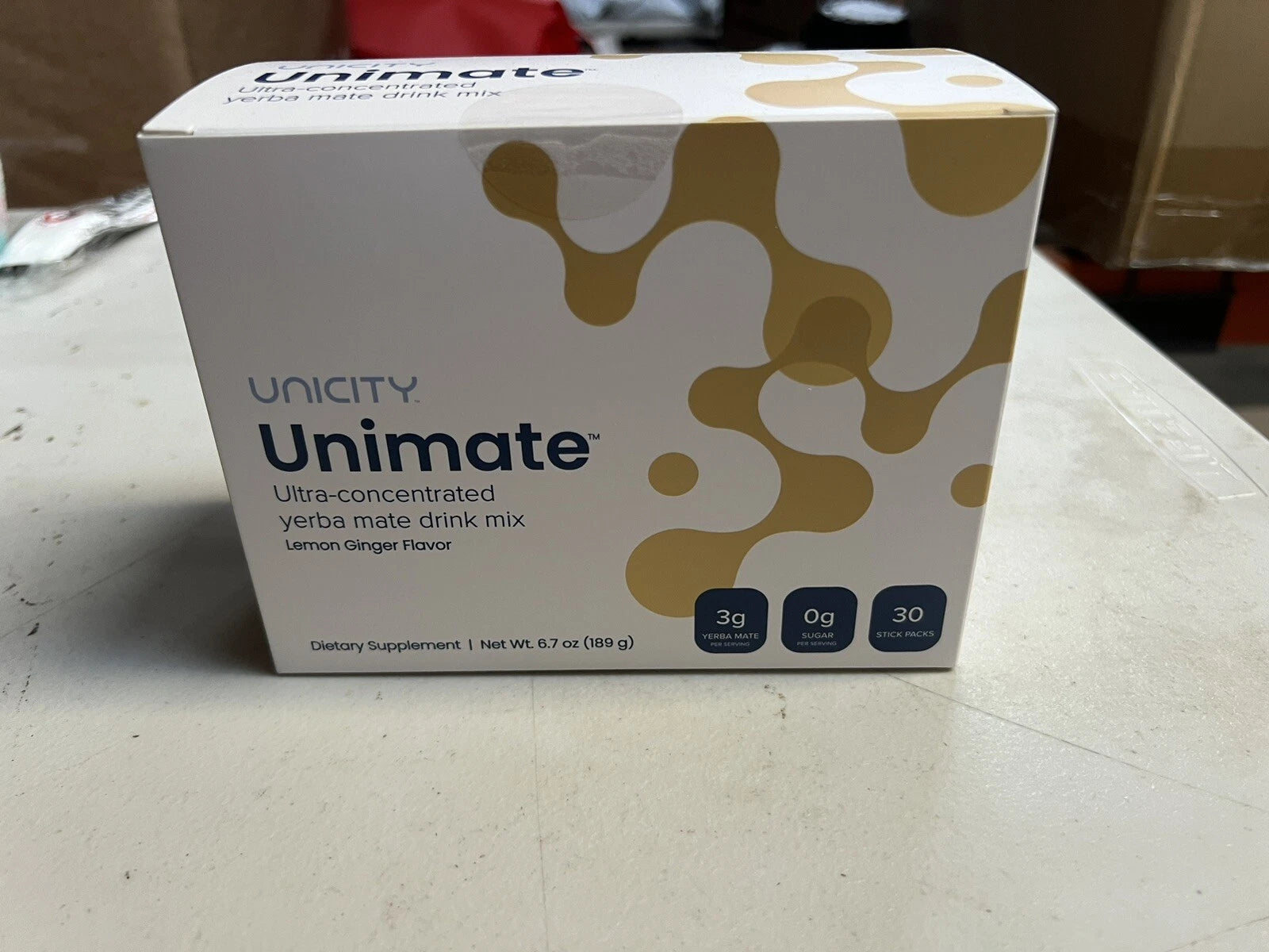 Unicity Unimate Yerba Mate Drink Mix – Lemon Ginger Flavor | Energy & Focus Support | 30 Stick Packs