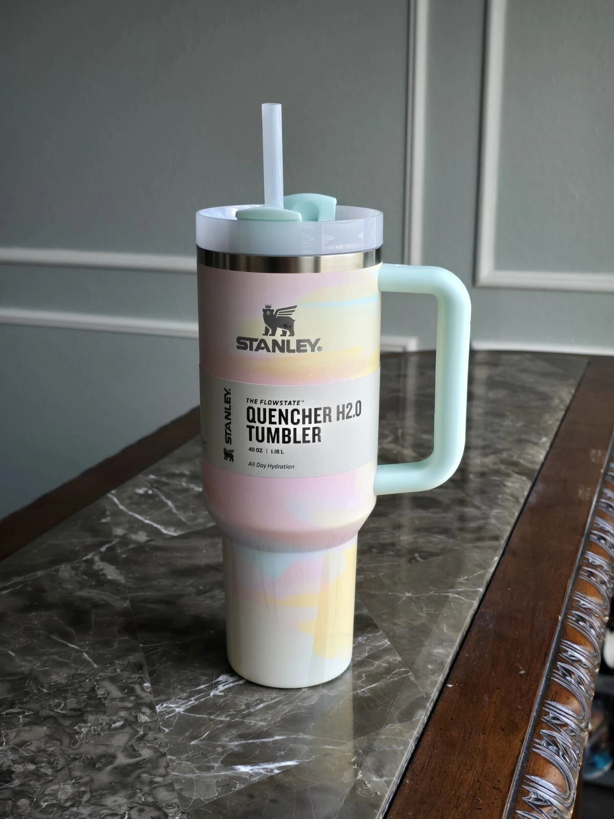 🔥"Taylor Swift" Stanley 40oz Tumbler Warm Serene Brushstrokes🌸Authentic!🔥