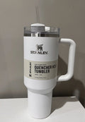 Stanley The FlowState Quencher H2.0 Tumbler 40 oz White Limited Edition Insulated Stainless Steel Travel Mug with Handle & Straw
