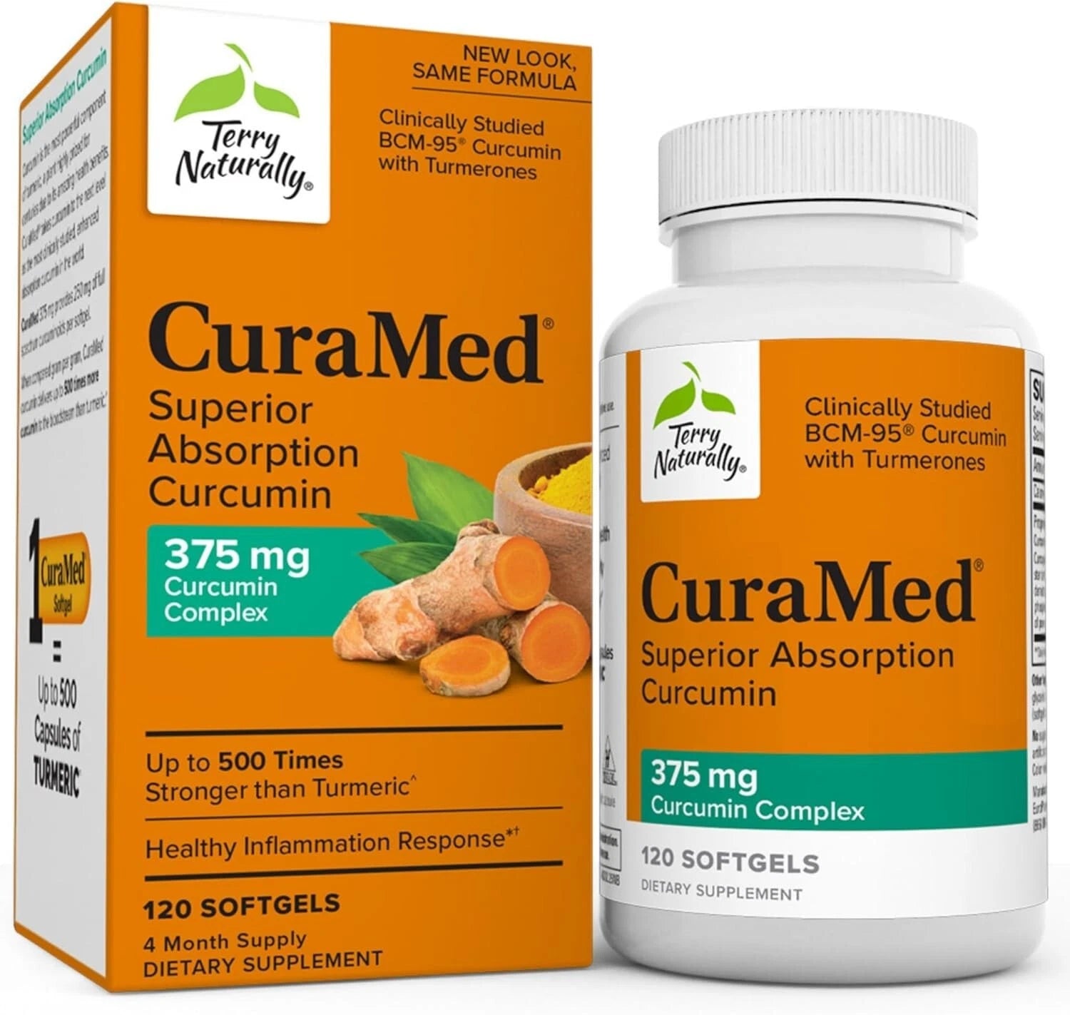 CuraMed Superior Absorption Curcumin 375 mg – 120 Softgels | Terry Naturally