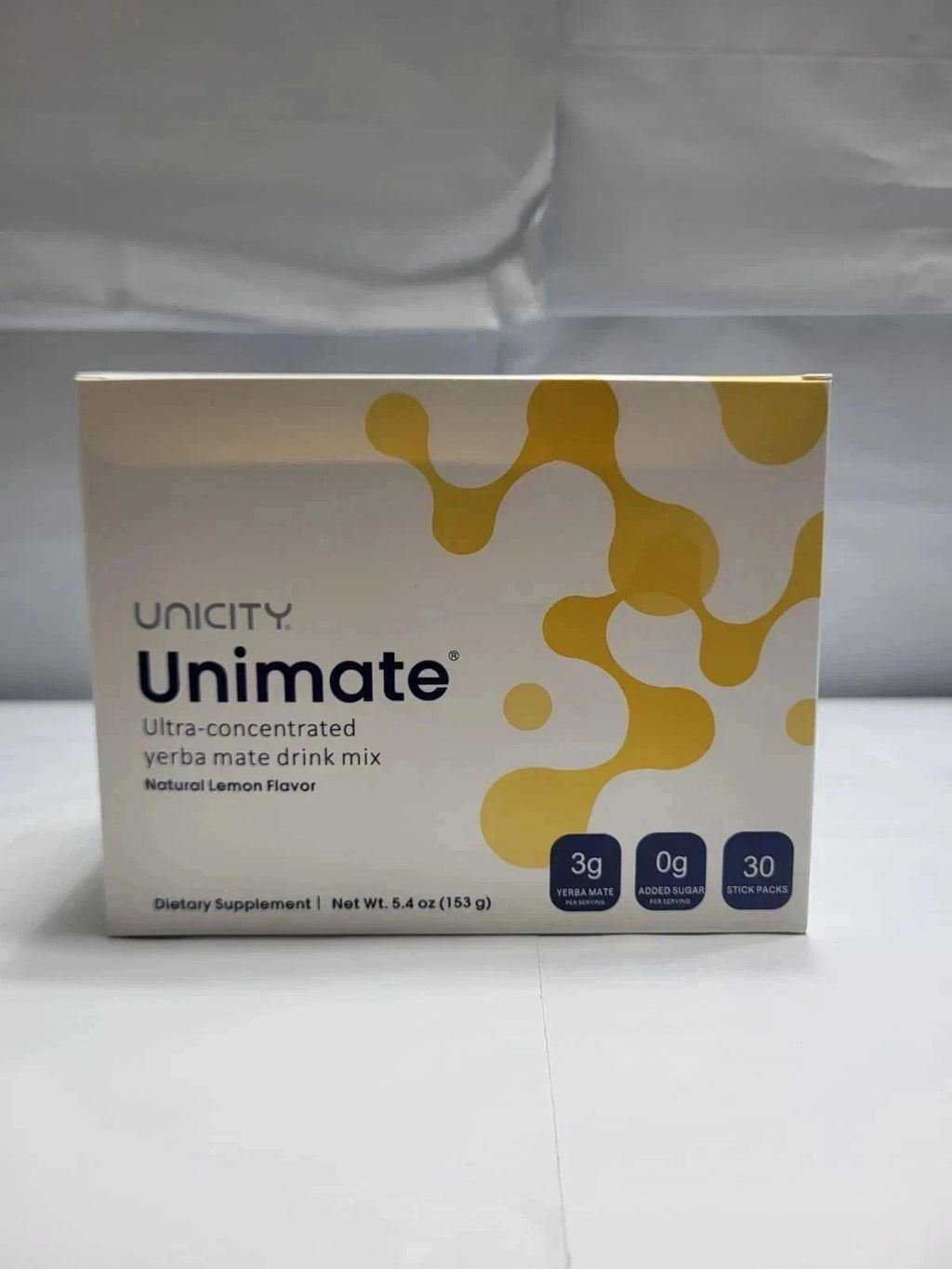 Unicity Unimate Yerba Mate Drink Mix | Natural Lemon Flavor | Energy & Focus Dietary Supplement | 30 Stick Packs