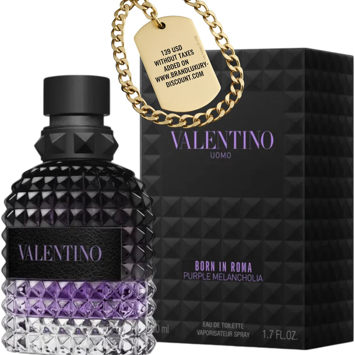 Valentino Uomo Born in Roma Purple Melancholia Eau de Toilette Spray for Men 50ml (1.7 fl oz)