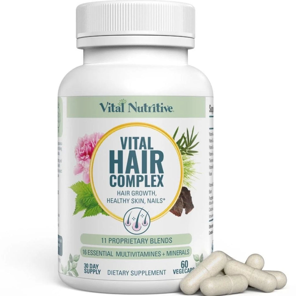 Vital Nutritive Vital Hair Complex | Hair Growth, Skin & Nails Supplement | 60 Veg Capsules | 30-Day Supply