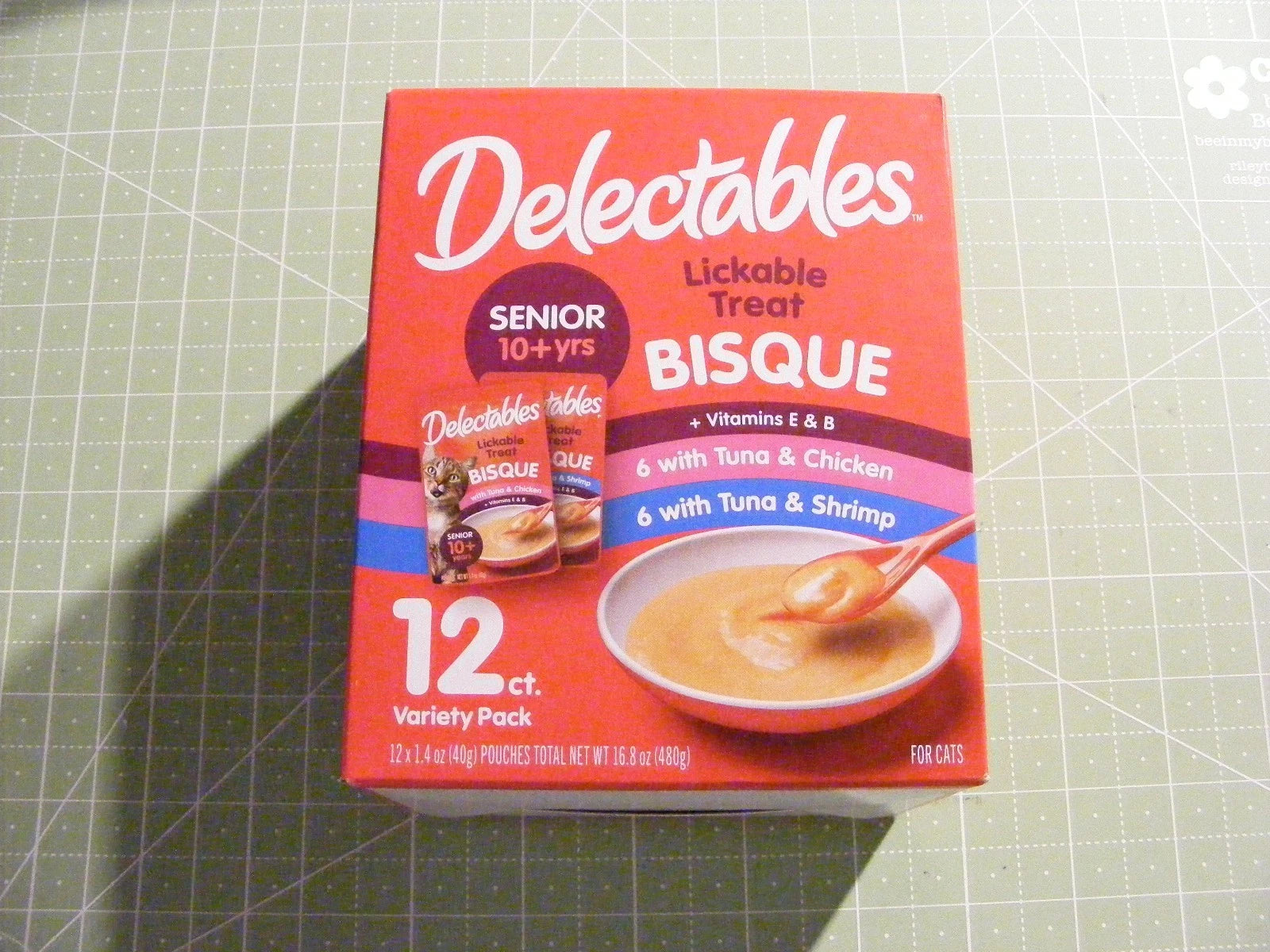 Delectables Bisque Senior Lickable Cat Treat Variety Pack 12 Count Tuna & Chicken / Tuna & Shrimp