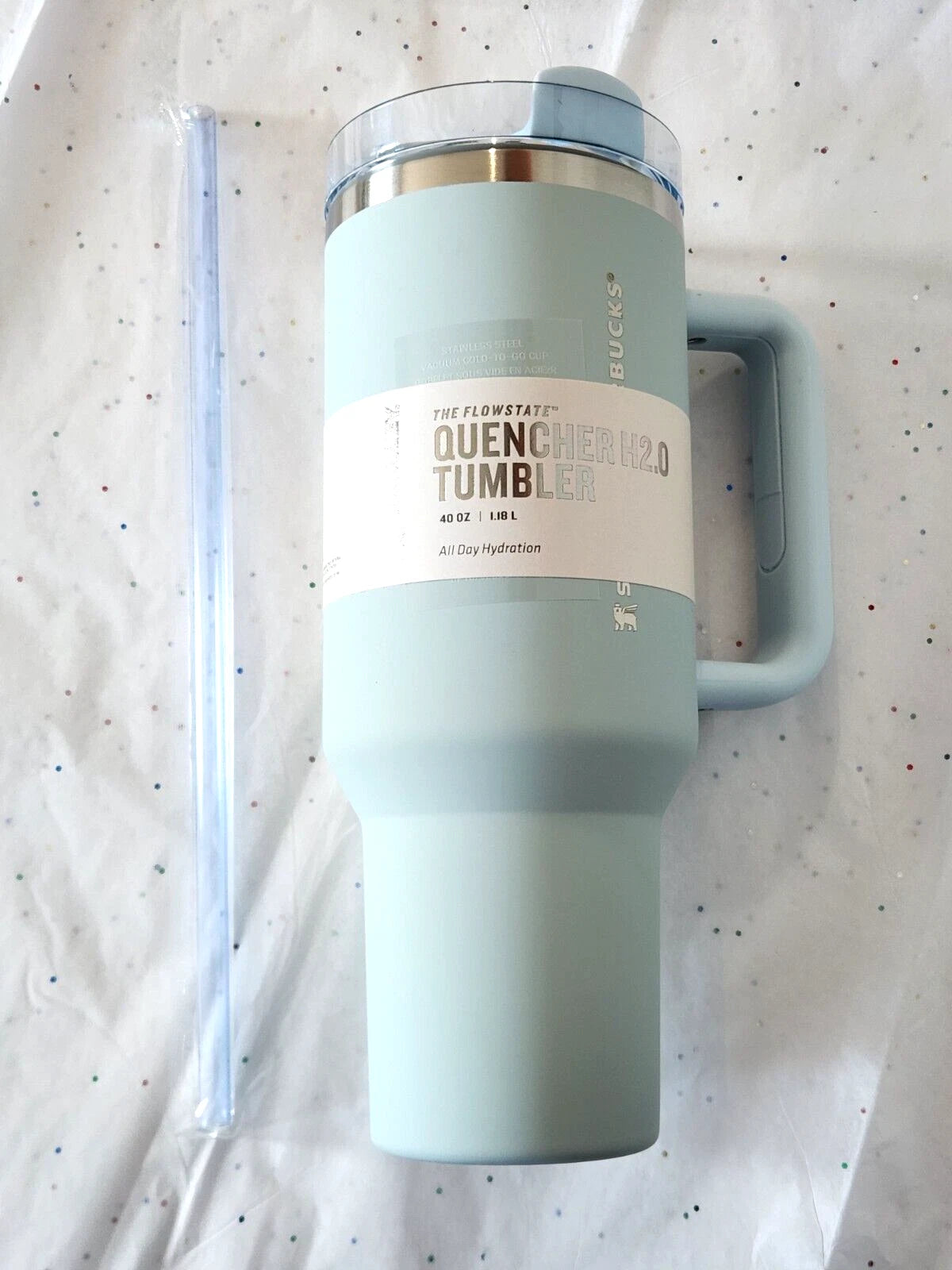 Starbucks Quencher H2.0 Tumbler 40oz – Insulated Travel Cup with Handle & Straw