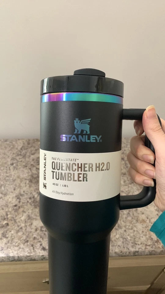 Stanley Quencher H2.0 FlowState Tumbler 40oz – Insulated Stainless Steel Travel Mug with Handle & Straw (Black)