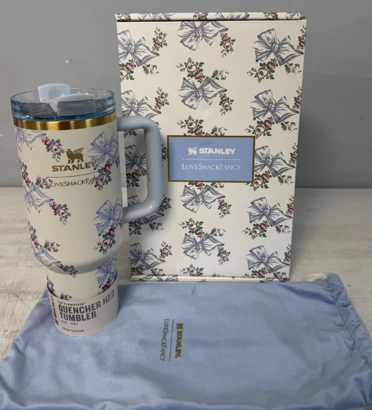 **Stanley x LoveShackFancy Quencher H2.0 Tumbler 40oz – Limited Edition Floral Insulated Travel Cup