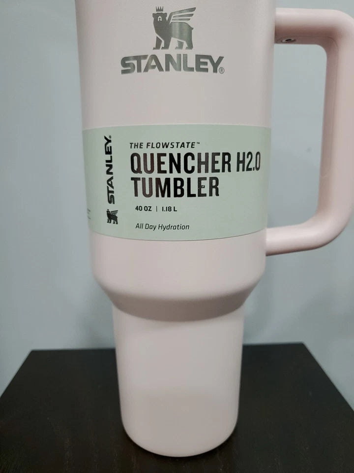 Stanley Quencher H2.0 FlowState Tumbler 40oz – Insulated Stainless Steel Travel Mug with Handle & Straw (Pink)