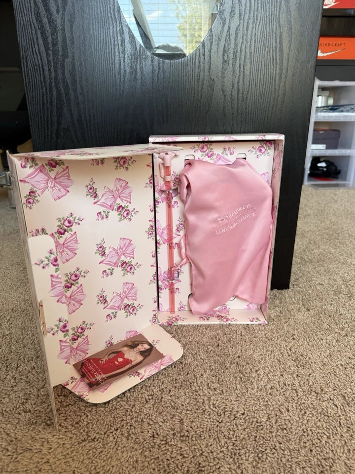Stanley Pink Floral Tumbler Gift Set with Pouch & Accessories 40oz
