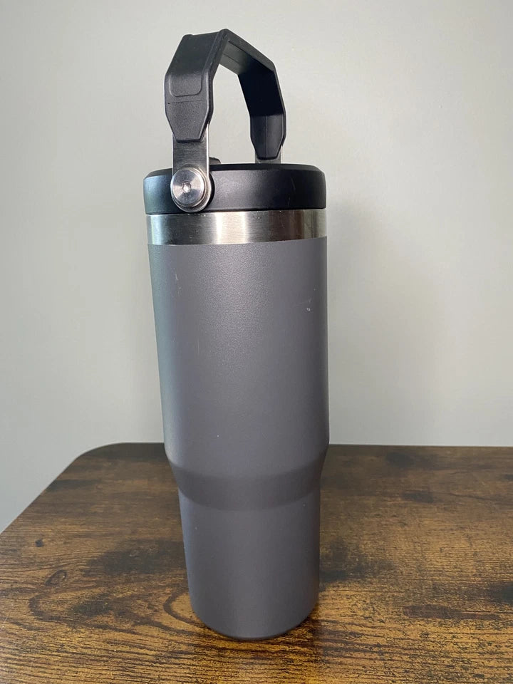 Stanley Insulated Travel Tumbler with Handle – Stainless Steel Vacuum Cup