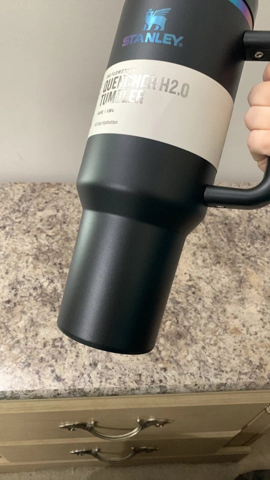 Stanley Quencher H2.0 FlowState Tumbler 40oz – Insulated Stainless Steel Travel Mug with Handle & Straw (Black)