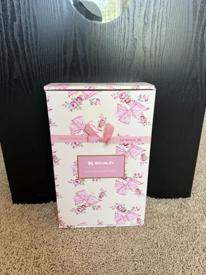 Stanley Pink Floral Tumbler Gift Set with Pouch & Accessories 40oz