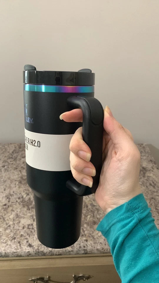Stanley Quencher H2.0 FlowState Tumbler 40oz – Insulated Stainless Steel Travel Mug with Handle & Straw (Black)