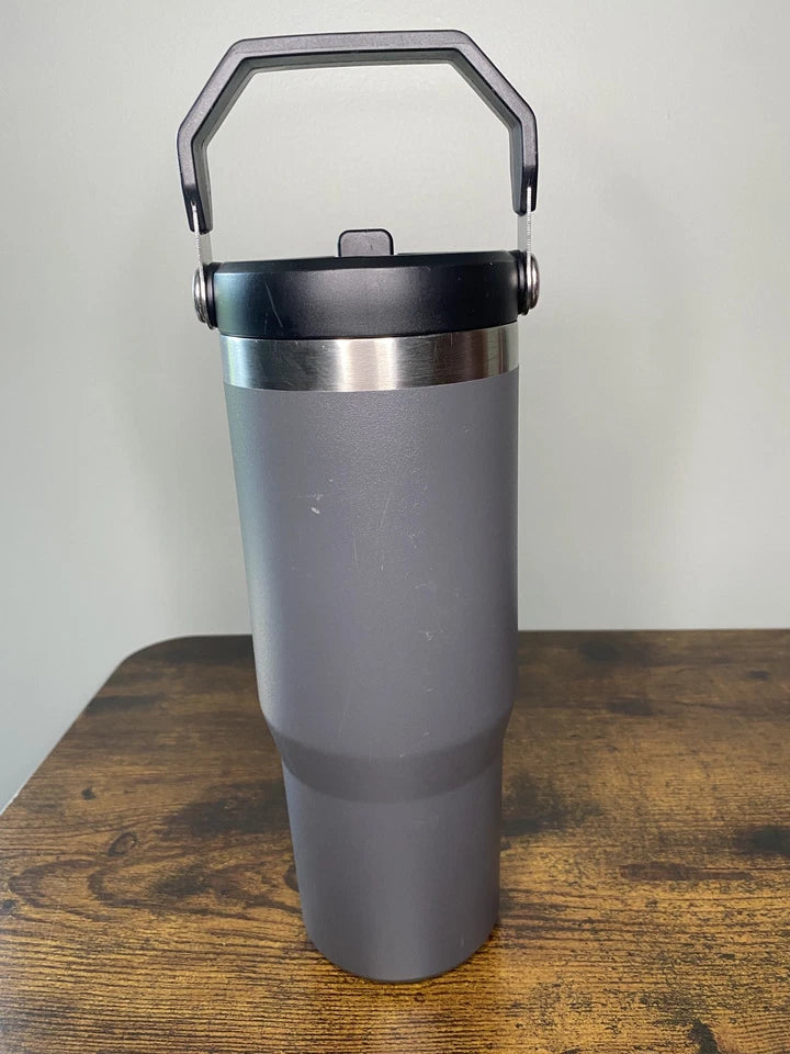 Stanley Insulated Travel Tumbler with Handle – Stainless Steel Vacuum Cup